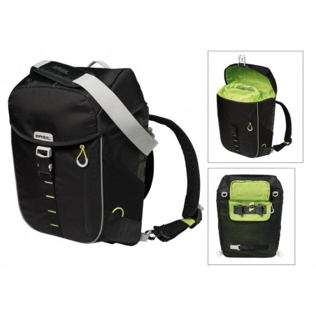SAC ARRIÈRE BASIL MILES DAYPACK NOIR IMPERMÉABLE 17L - 17750 - 8715019177507