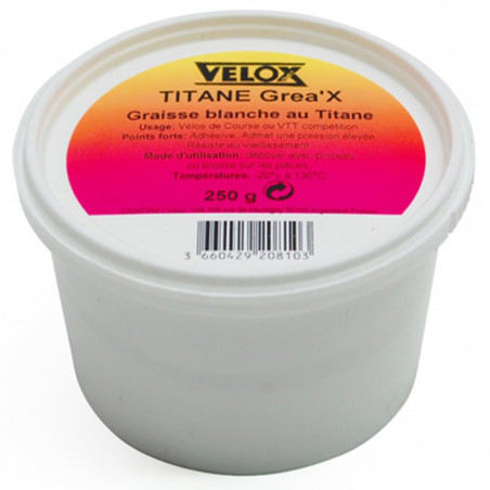 GRAISSE VELO BLANCHE VELOX TITANE GREA'X (BOITE 250g) POUR PIECES ALU