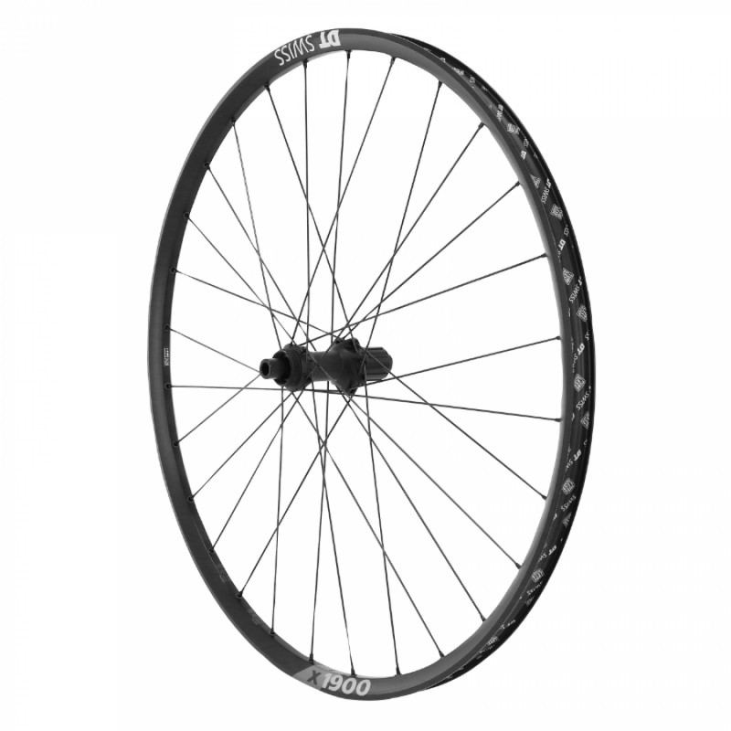 Roue vtt 29" dt swiss x1900 boost tubeless ready disc centerlock arriere noir Shimano 10-11v.  axe traversant 12-148 - jante