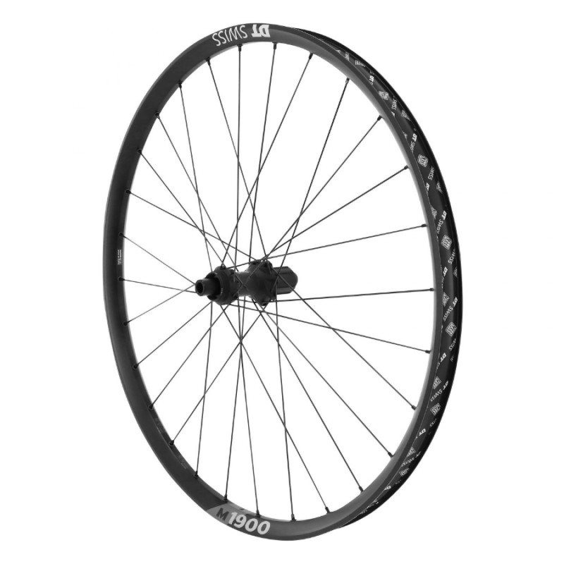 Roue vtt 27.5" dt swiss m1900 disc centerlock arriere noir Shimano 10-11v. (tubeless et tubetype)  axe 12-142 - jante largeur