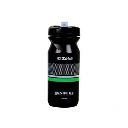 Bidon Zefal sense soft 65 noir-blanc-vert 650ml (bouchon visser et tetine etanche) (hauteur 193mm - poids 77g)