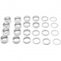 ENTRETOISE DIRECTION ALU  ARGENT 1"1-8-28.6 (BOITE CONTIENT 4X2mm-6X5mm-6X10mm-4X15mm-4X20mm)