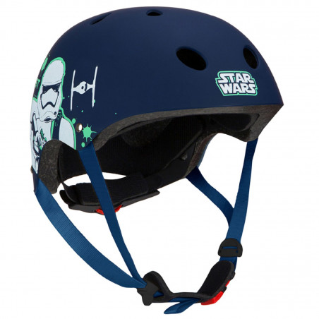 CASQUE VELO ENFANT STAR WARS BLEU FONCE MAT AVEC MOLETTE REGLAGE TAILLE 54-58 (VENDU SUR CARTE)