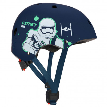 CASQUE VELO ENFANT STAR WARS BLEU FONCE MAT AVEC MOLETTE REGLAGE TAILLE 54-58 (VENDU SUR CARTE)