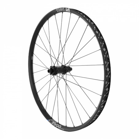 Roue vtt 29" dt swiss h1900 boost tubeless ready vae disc 6 trous arriere noir cassette Shimano microspline 12v. axe