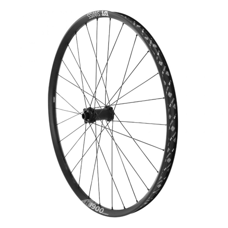 Roue vtt 29" dt swiss h1900 boost mountain et e-bike disc 6 trous avant noir (compatible tubeless et tubetype) axe 15-110 -