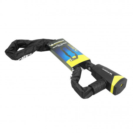 ANTIVOL VELO CHAINE A CLE MICHELIN DIAM 8mm LONG 1.00M REFLECHISSANT NOIR
