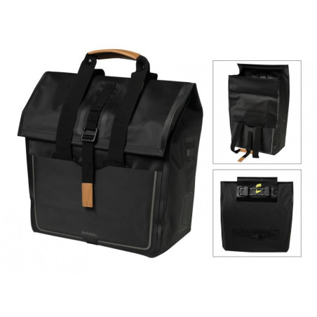 SAC ARRIÈRE BASIL URBAN DRY SHOPPER IMPERMÉABLE NOIR 25L - 17693 - 8715019176937