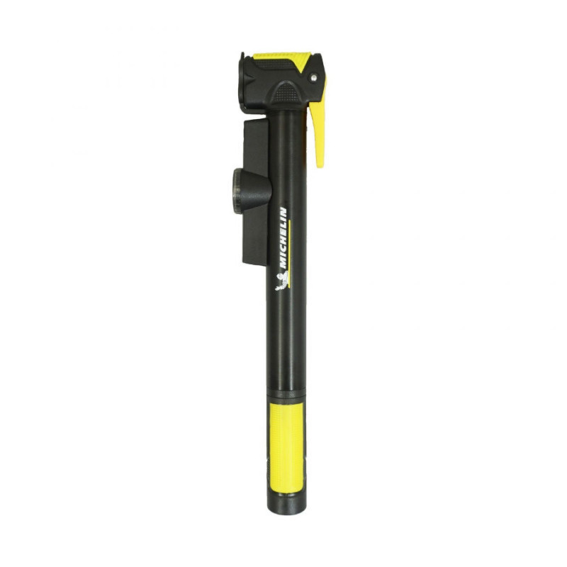 Pompe mini route-vtt Michelin noir en alu avec mano 8 bars poignee orientable (pression 5 bars max) vs-vp