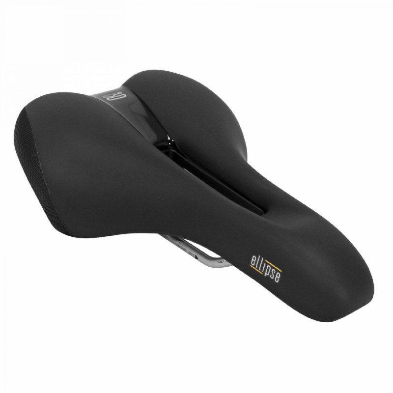 SELLE ROYAL LOISIR ELLIPSE AVEC TROU CENTRAL NOIR FEMME 260x197mm MATERIAU DOUBLE COUCHE