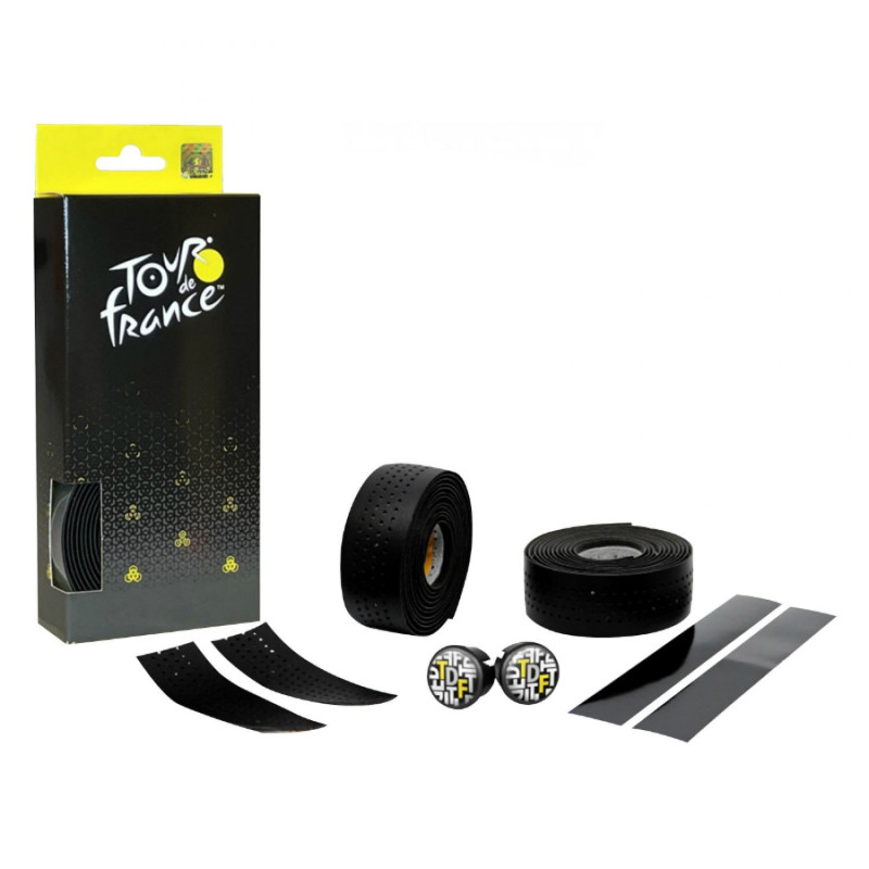 Ruban de guidon tour de france confort noir perforee