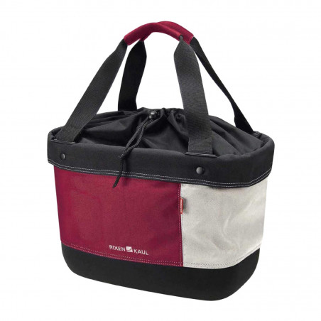 PANIER AVANT TOILE KLICKFIX SHOPPER ALINGO ROUGE-CREME-NOIR FIXATION SUR CINTRE 17L (38x26x24cm) (LIVRE SANS FIXATION)