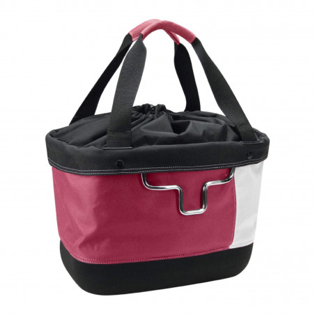 PANIER AVANT TOILE KLICKFIX SHOPPER ALINGO ROUGE-CREME-NOIR FIXATION SUR CINTRE 17L (38x26x24cm) (LIVRE SANS FIXATION)