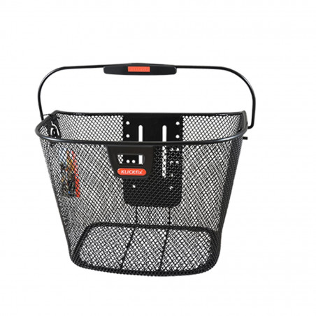 PANIER AVANT ACIER NID ABEILLE KLICKFIX 16L AVEC ANSE FIXATION SUR CINTRE ET CLIP POUR ECLAIRAGE