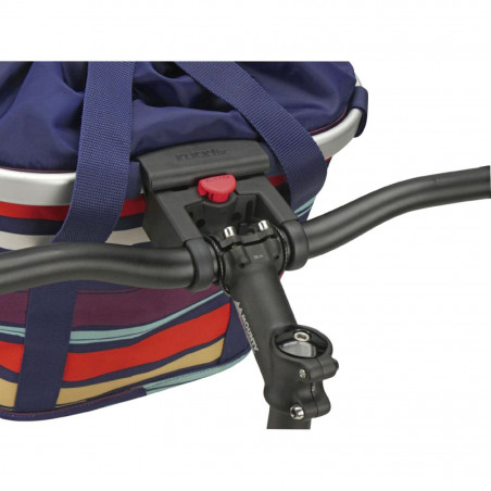 PANIER AVANT TOILE KLICKFIX BIKEBASKETS ARTIST STRIPES FIXATION SUR CINTRE 15L (35x28x26cm) (LIVRE SANS FIXATION)