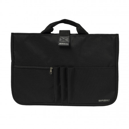 SAC VELO BASIL ORGANISER NOIR GRAPHITE WATERPROOF POUR PORTABLE 15.6"  (37x3x26cm) POUR SACOCHE BUSINESS DRY