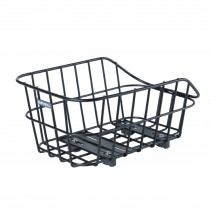 PANIER ARRIERE ALU BASIL CENTO NOIR FIXATION WSL SUR PORTE BAGAGE  IDEAL POUR E-BIKE-VAE (L45xl32xH21cm) -FIXATION PAR VIS