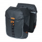 SACOCHE ARRIERE VELO DOUBLE BASIL MILES WATERPROOF 34L NOIR-ORANGE POUR SYSTEME MIK SUR PORTE BAGAGE (34x16x43cm)