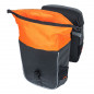 SACOCHE ARRIERE VELO DOUBLE BASIL MILES WATERPROOF 34L NOIR-ORANGE POUR SYSTEME MIK SUR PORTE BAGAGE (34x16x43cm)