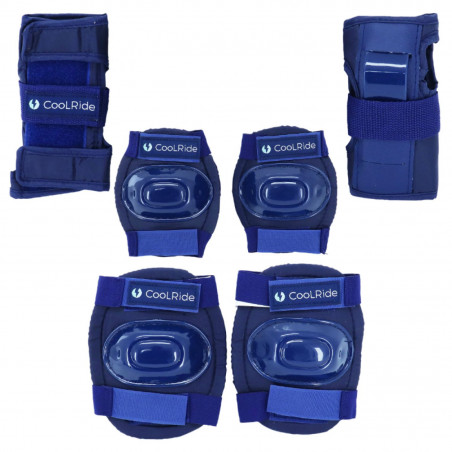 PROTECTION GENOUILLERES - COUDIERES ET POIGNETS COOLRIDE NOIR (KIT 6 PIECES) POUR VELO - ROLLER - SKATE