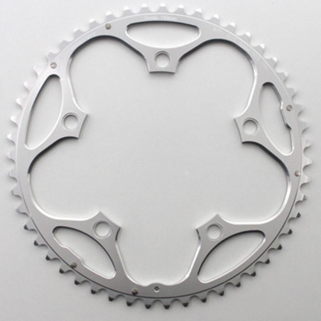 PLATEAU ROUTE 5BRA D.130 STRONGLIGHT 51DTS EXTERIEUR ARGENT ALU 7075 TYPE SHIMANO  9-10V.