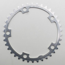 PLATEAU ROUTE 5BRA D.130 STRONGLIGHT 38DTS INTERIEUR ARGENT ALU 7075 TYPE SHIMANO  9-10V.