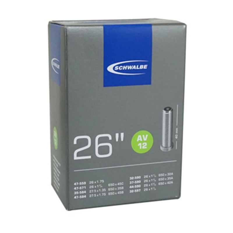 CHAMBRE A AIR VELO 650 x 35B 32-45C SCHWALBE VALVE STANDARD TOUT ALU (AV12) CHAMBRE A AIR VELO 650 x 35B 32-45C SCHWALBE VALVE STANDARD TOUT ALU (AV12)