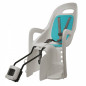 PORTE BEBE-SIEGE ENFANT ARRIERE POLISPORT A FIXER SUR CADRE GROOVY GRIS COUSSIN VERT CLAIR (9 A 22Kgs) COMPATIBLE CADRE 29"