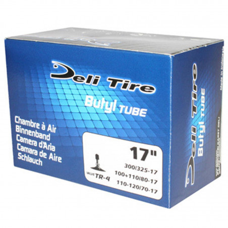 CHAMBRE A AIR 17''  3.00 A 3.25-17 , 100-80-17 , 110-80-17 , 110-70-17 , 120-70-17 DELI VALVE TR4