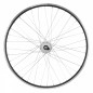 Roue vtc 700x35 avant er10 alu noir double paroi moy Shimano argent dynamo 6 volt-3w (pour eclairage avant et arriere) -
