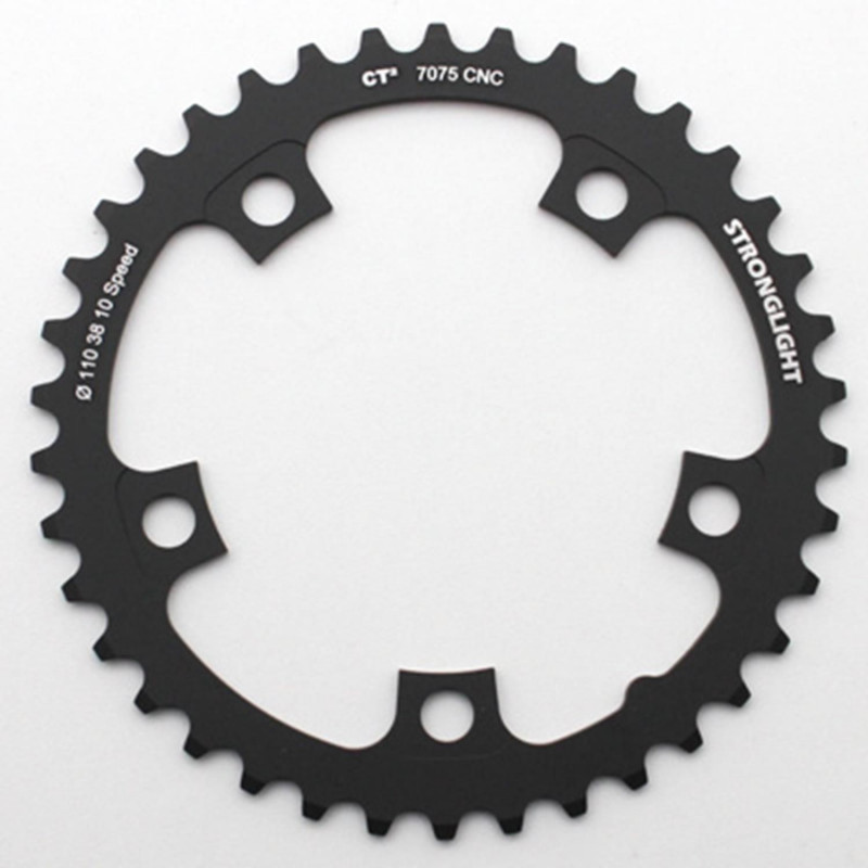 PLATEAU ROUTE 5BRA D.110 POUR SHIMANO ULTEGRA 6750  STRONGLIGHT 38DTS INTERIEUR NOIR CT2  10V.
