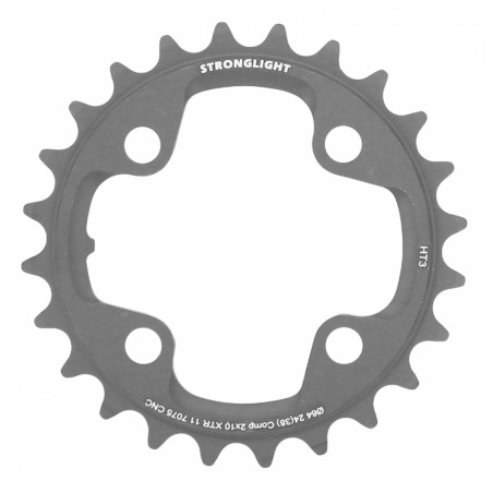 PLATEAU VTT 4BRA D.64 POUR SHIMANO XTR M980 STRONGLIGHT HT3 DOUBLE 24DTS INTERIEUR NOIR (POUR EXTERIEUR 38DTS) NON FILETE 10V.