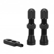 VALVE DE PNEU VTT P2R TUBELESS NOIR SCHRADER 44mm OBUS DEMONTABLE (LA PAIRE)