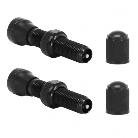 VALVE DE PNEU VTT P2R TUBELESS NOIR SCHRADER 44mm OBUS DEMONTABLE (LA PAIRE)