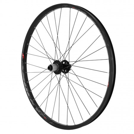 Roue vtt 27.5" trucky 30 disc arriere noir moy Velox roulement disc 6 trous 11-10v. (compatible tubeless et tubetype) pour axe