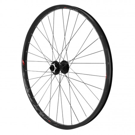 Roue vtt 27.5" trucky 30 disc avant noir moy Velox roulement disc 6 trous (compatible tubeless et tubetype) pour axe