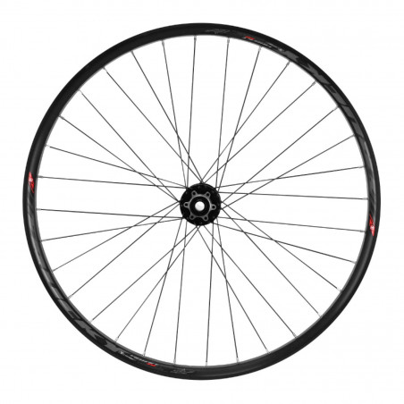 Roue vtt 27.5" trucky 30 disc avant noir moy Velox roulement disc 6 trous (compatible tubeless et tubetype) pour axe