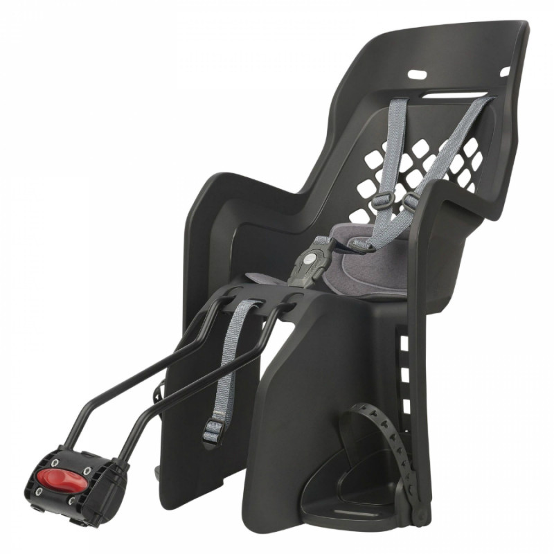 Porte bebe-siege enfant arriere Polisport a fixer sur cadre joy noir coussin gris (9 a 22kgs) compatible 29"  homologue en 14344