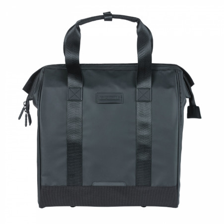 SACOCHE ARRIERE VELO LATERALE BASIL GRAND TARPAULIN SHOPPER NOIR DROIT-GAUCHE WATERPROOF 23L (34x19x35cm)