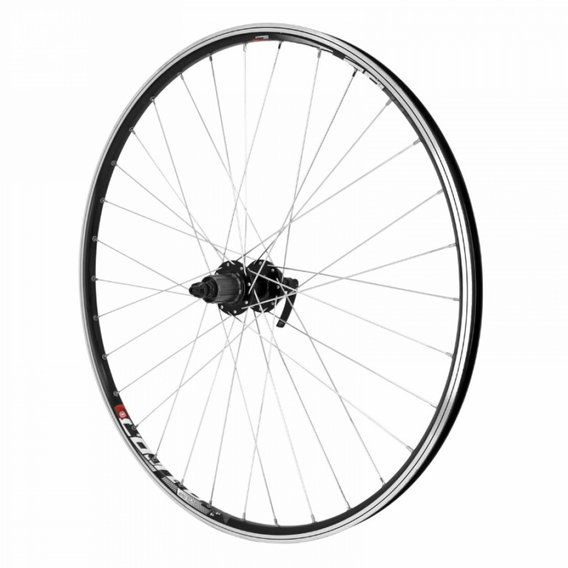 Roue vtt 29" combo arriere noir renforce v-brake moyeu Velox disc 6 trous pour Shimano-Sram 11-10-9-8v. blocage (jante double