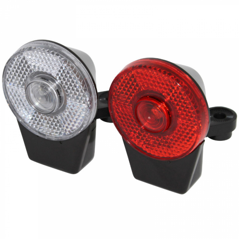ECLAIRAGE VELO A INDUCTION KIT SUR CADRE P2R PROJECTEUR   FEU AR FONCTIONNE SANS PILES AVEC LES AIMANTS DANS LES RAYONS (KIT 2