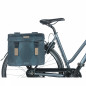 SACOCHE ARRIERE VELO DOUBLE BASIL ELEGANCE 40L BLEU ESTATE FIXATION VELCROS SUR PORTE BAGAGE (49x36x8 cm)