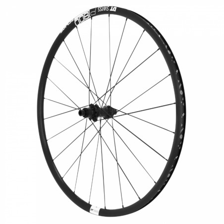 Roue route 700 dt swiss p1800-23 performance spline disc centerlock axe traversant 12-142mm arriere cassette Sram xdr 12v.