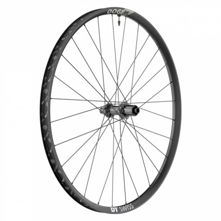 Roue vtt 29" dt swiss m1900 boost tubeless ready disc centerlock arriere noir Shimano 10-11v.  axe traversant 12-148 - jante