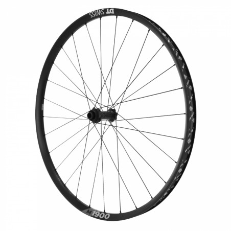 Roue vtt 29" dt swiss m1900 boost tubeless ready disc centerlock avant noir compatible axe traversant 15-110 - jante 30c -