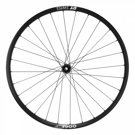 Roue vtt 29" dt swiss m1900 boost tubeless ready disc centerlock avant noir compatible axe traversant 15-110 - jante 30c -