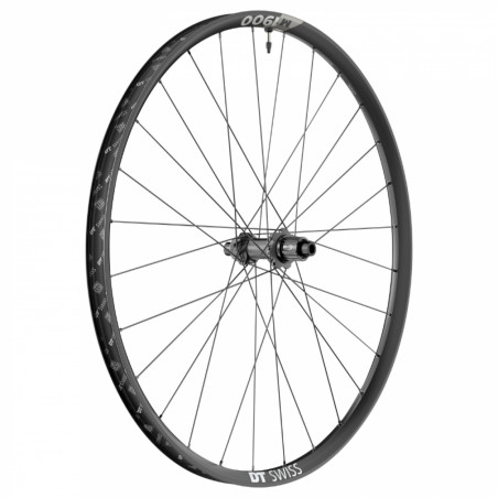 Roue vtt 29" dt swiss m1900 boost tubeless ready disc centerlock arriere noir cassette Shimano microspline 12v.  axe
