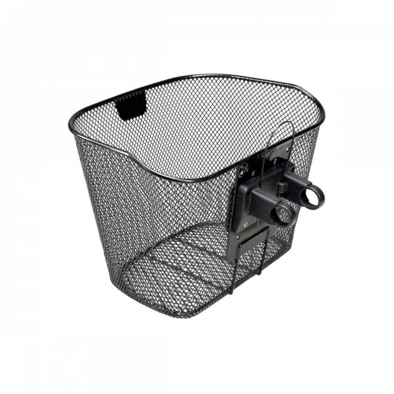 PANIER AVANT ACIER NID ABEILLE KLICKFIX 16L NOIR AVEC PLATINE FIXE (35x26x25cm)