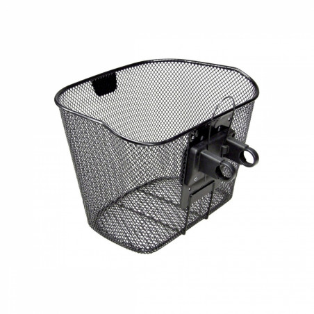 PANIER AVANT ACIER NID ABEILLE KLICKFIX 16L NOIR AVEC PLATINE FIXE (35x26x25cm)