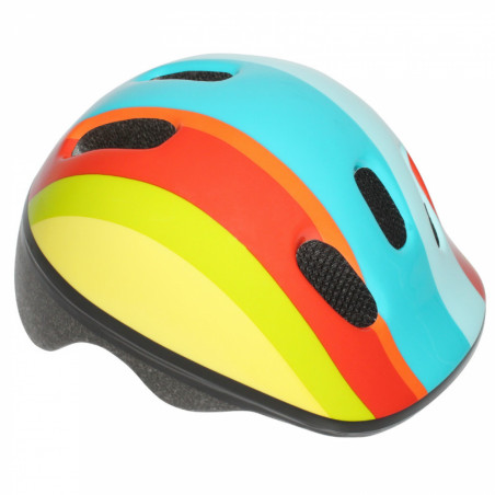 CASQUE VELO ENFANT-BEBE POLISPORT RAINBOW ARC EN CIEL TAILLE 44-48cm AVEC MOLETTE (VENDU SUR CARTE)